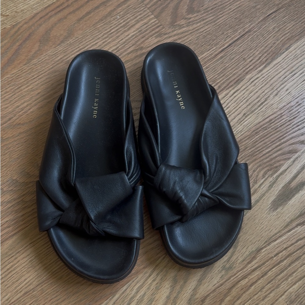 Jenni Kayne Black Mules with Knot Detail